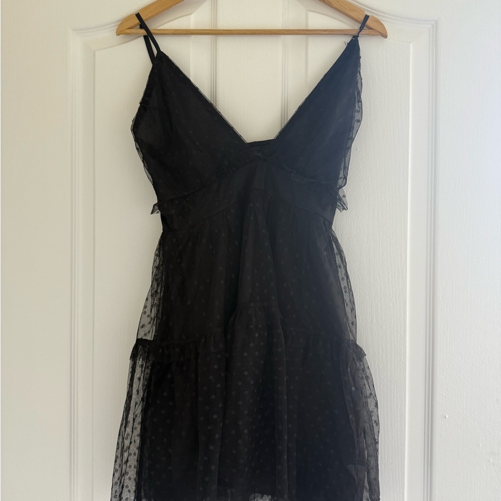 PrettyLittleThing Black Mesh Dress